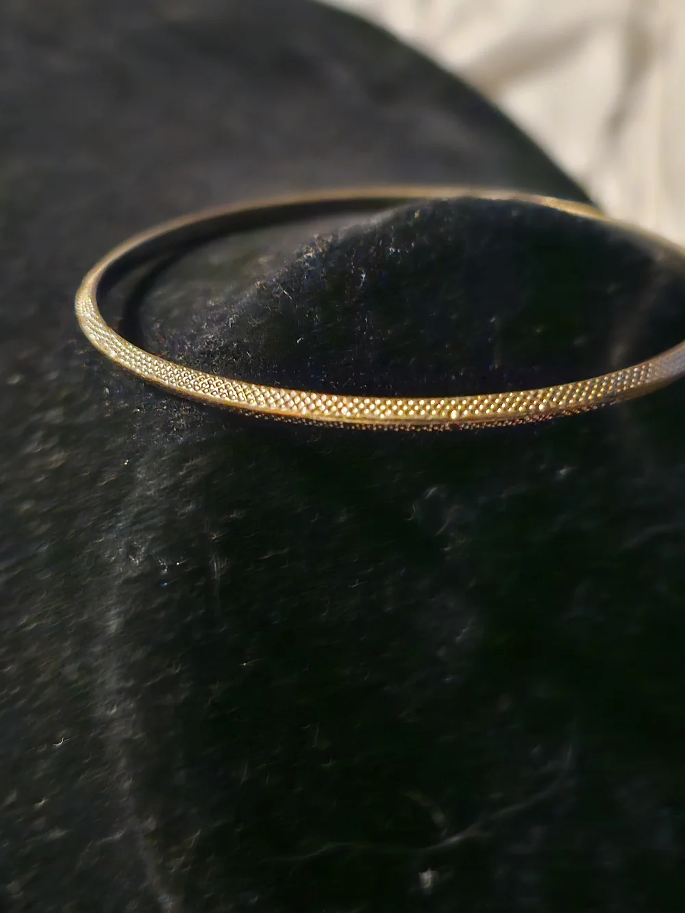 Elegant Gold Tone Textured Bangle Bracelet